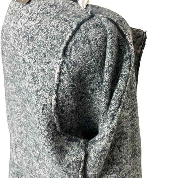 Heather B Gray Black Leaf Print Belted Cardigan Jacket Boho Artsy Flare Sleeve S - Picture 11 of 13